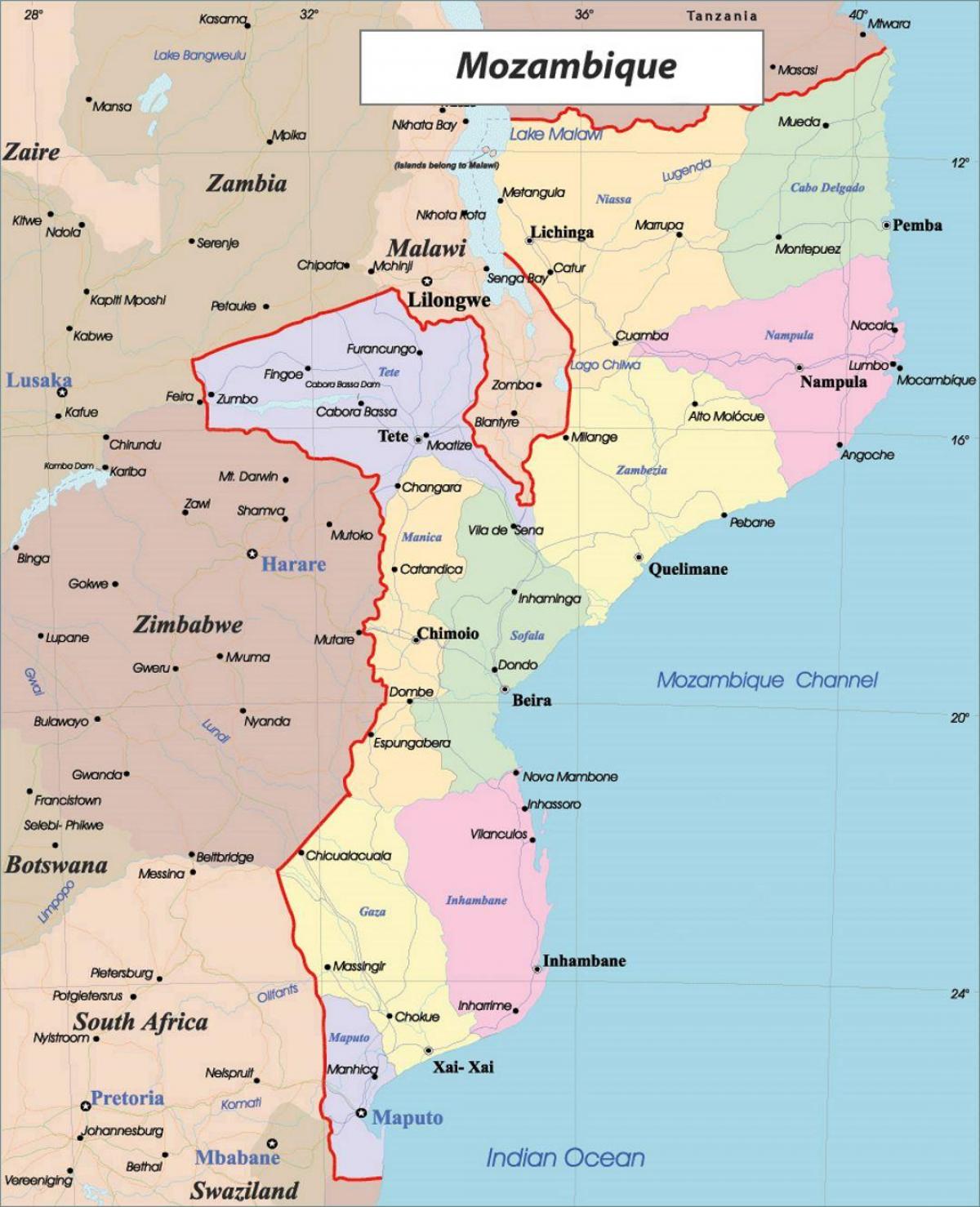 モザンビーク政治地図