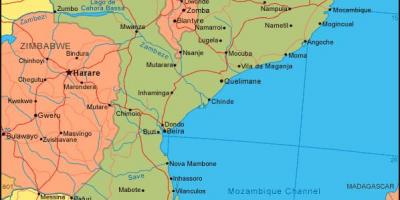 地図のモザンビーク海岸線