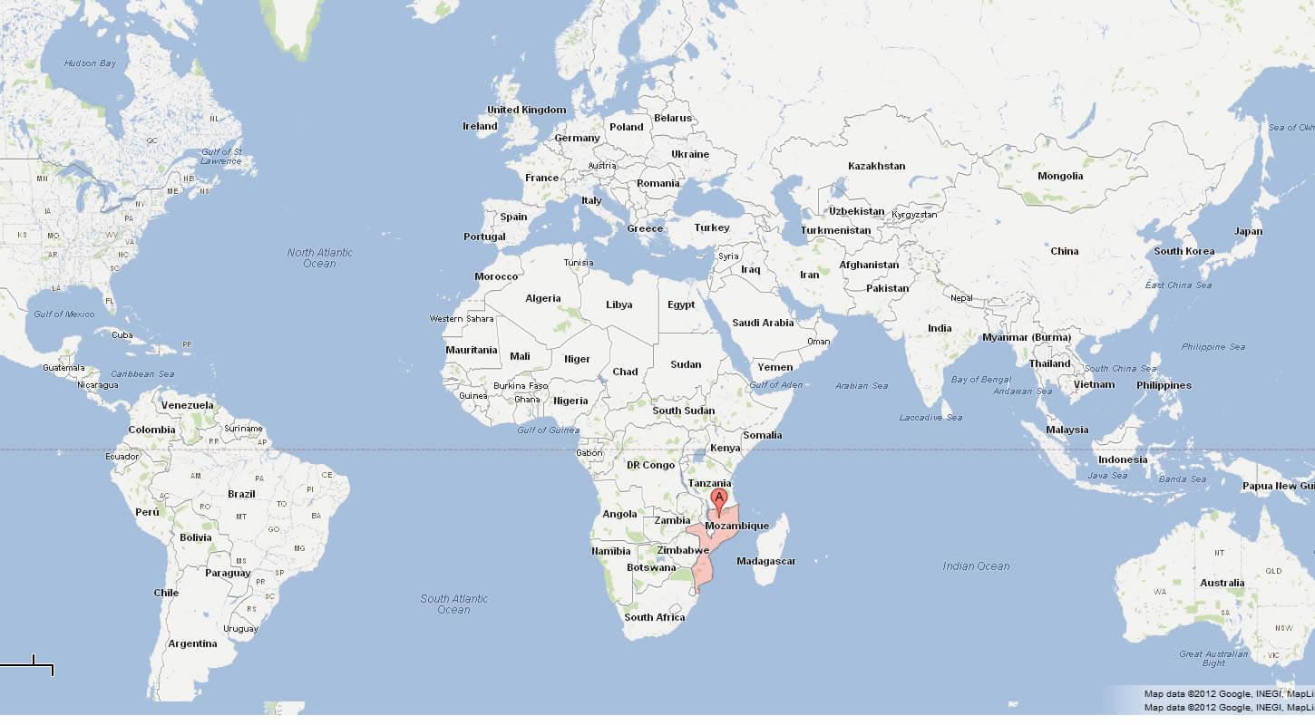 モザンビークの世界地図 モザンビークの世界地図 東アフリカ アフリカ