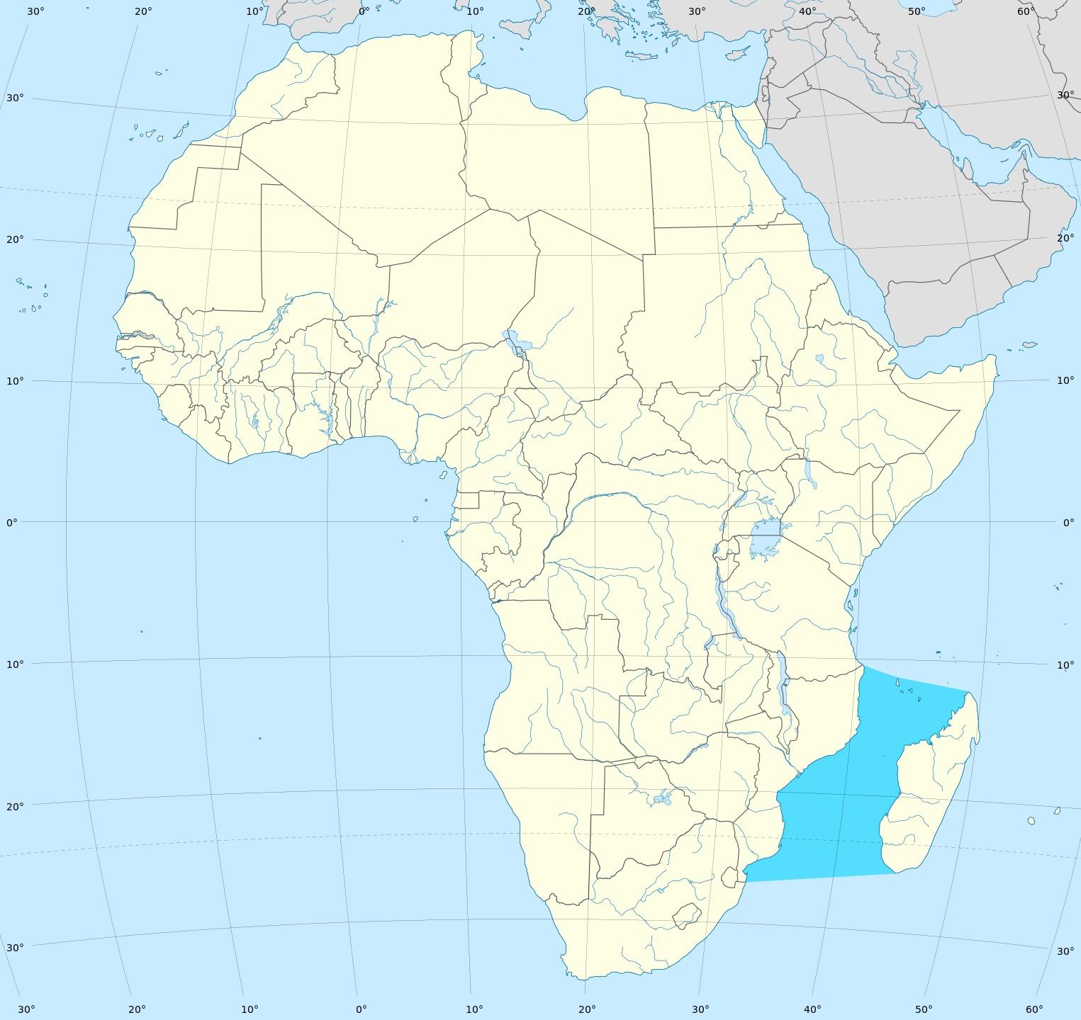 モザンビークチャンネルの地図 モザンビークチャンネルアフリカのマップ 東アフリカ アフリカ