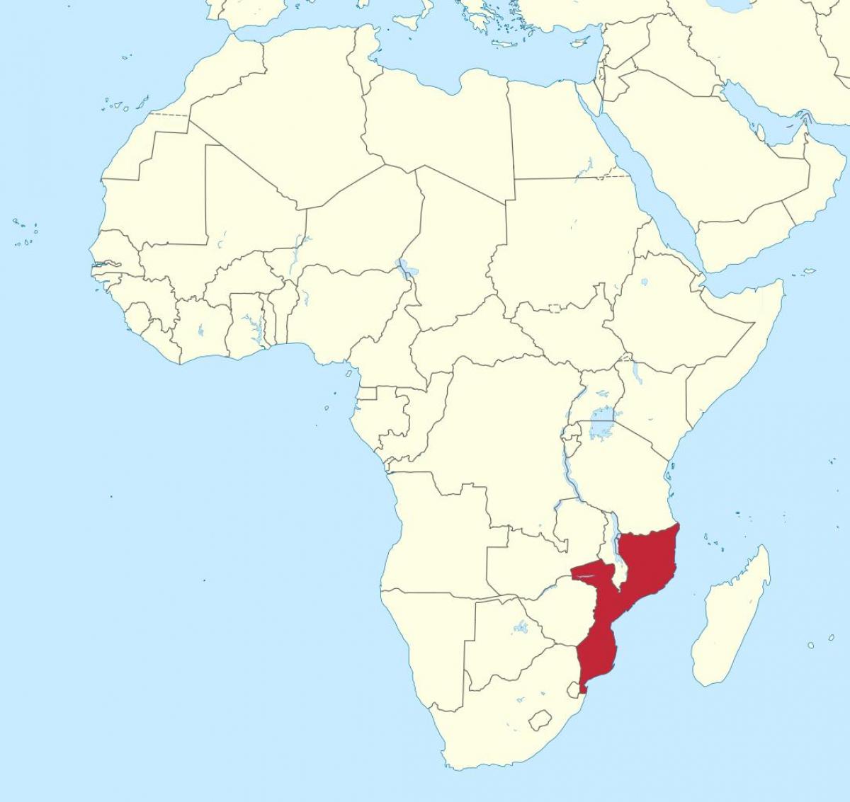 地図のモザンビークのアフリカ